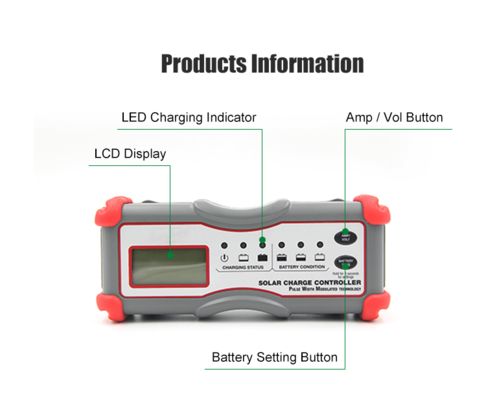 600W IP65 5 Kademeli Şarj Dijital Güneş Enerjisi Şarj Kontrol Cihazı PWM Güneş Enerjisi Sistemi Şarj Kontrol Cihazı