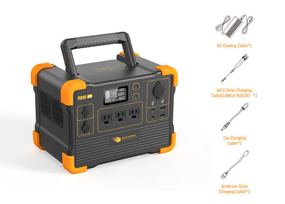 AC/DC/USB çıkışı LiFePO4 Lityum Pil Güneş Jeneratörü 1200W Saf Sinüs Dalga Inverteri