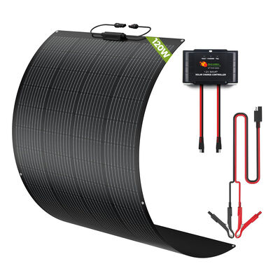 İyi bir fiyat. 100W 120W hafif ağırlıklı rv güneş panelleri seti IP65 Su geçirmezli motorlu karavan için 12 voltluk sistem hem kurşun asit hem de lityum piller için akıllı şarj kontrolörü çevrimiçi